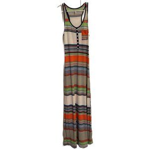 DNA Couture Womens Multi-color Color Block Sleeveless Maxi Dress Size Small